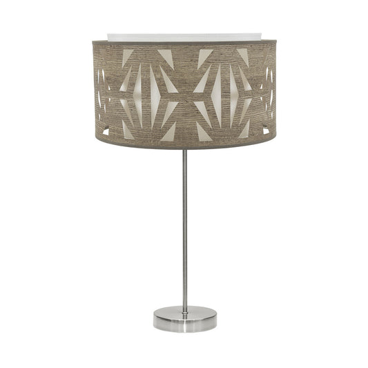 Lámpara de mesa Katerina Fabrilamp / Abrila, diseño moderno en níquel y madera gris, referencia 177971183
