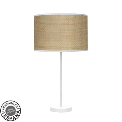 Sobremesa Alto Moda 1xe27 Blanco/Cañizo Claro 63x30x30 Cm de Fabrilamp en luzguru.com