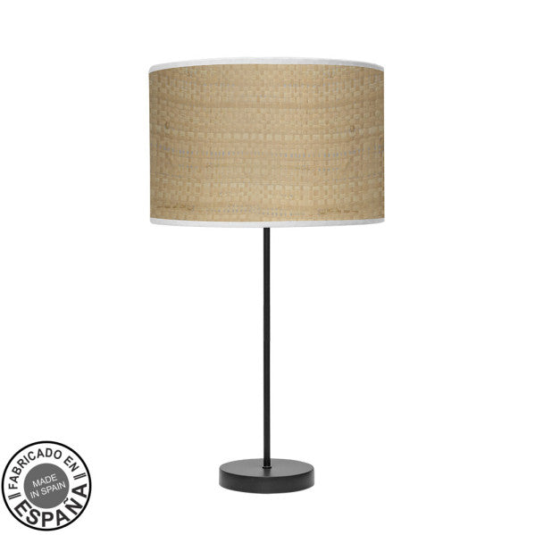 Sobremesa Alto Moda Negro/Cañizo Claro de Fabrilamp, diseño moderno y elegante para iluminar tu hogar.