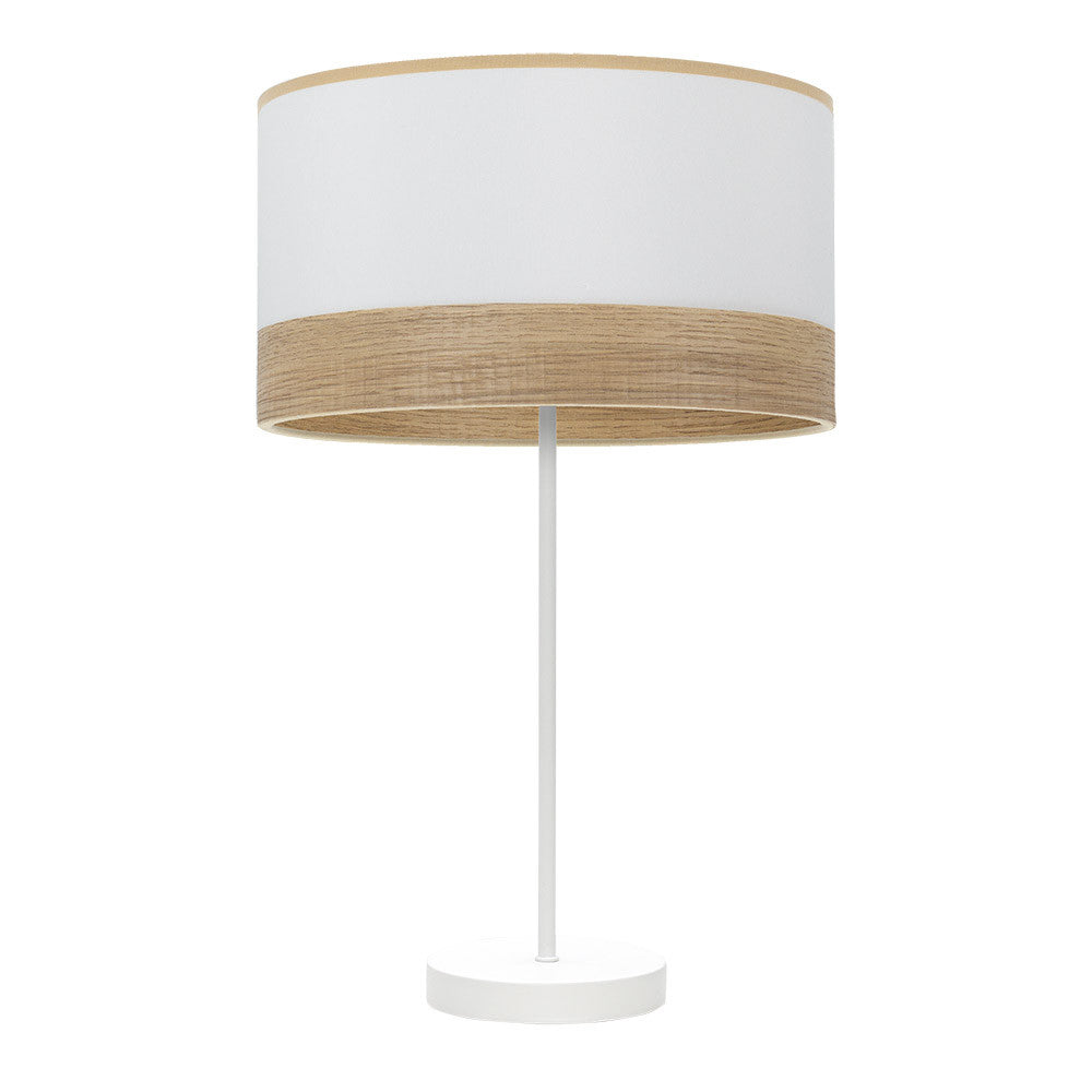 Lámpara Sobremesa Olga Fabrilamp / Abrila Blanca y Madera Clara 190071101