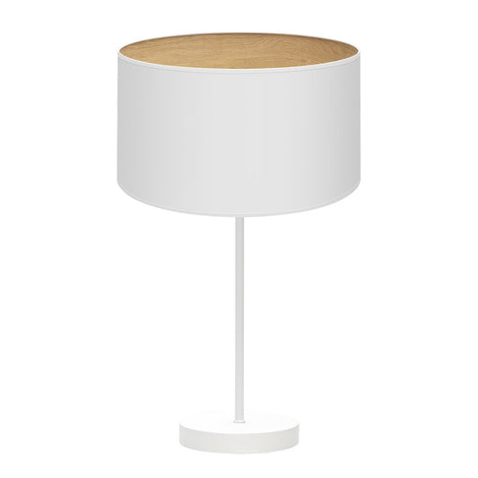Sobremesa Alto Tania Fabrilamp/Abrila - Lámpara rústica moderna en blanco y madera clara