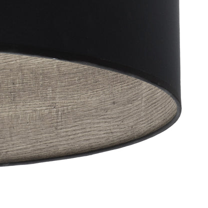 Lámpara sobremesa Fabrilamp Tania fabricada en metal negro con pantalla textil color negro