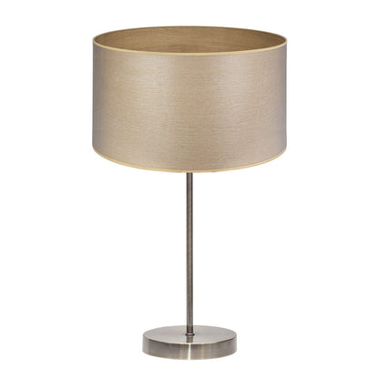 Sobremesa ALTO Tania de Fabrilamp / Abrila, SKU 188371185, en color cuero con pantalla de madera clara