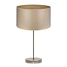 Sobremesa ALTO Tania de Fabrilamp / Abrila, SKU 188371185, en color cuero con pantalla de madera clara