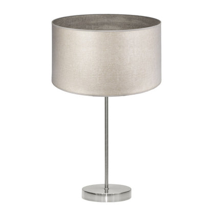 Lámpara de Sobremesa Tania Alto 62 cm Níquel y Pantalla Madera Gris Fabrilamp - vista principal | Fabrilamp / Abrila · Ref. 188371183