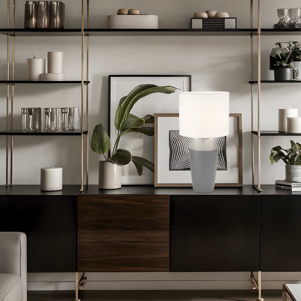 Sobremesa Barron Gris AJP/Alemar Ref. 11719 - Medidas: [Insertar medidas aquí]. Lámpara de sobremesa elegante, 60W E-27.  Luzguru.com
