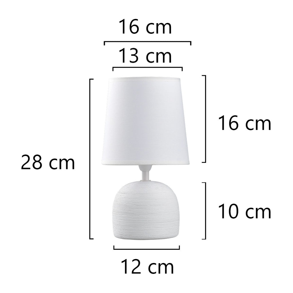 Medidas Sobremesa Baxter Blanca AJP/Alemar Ref. 11377 - LuzGuru.com
