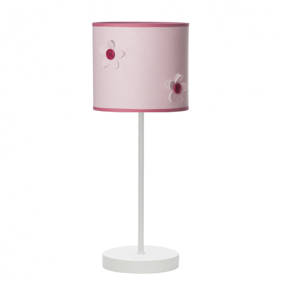 Sobremesa Botón Rosa E14 de Fabrilamp, ideal para dormitorios infantiles. Compra en luzguru.com