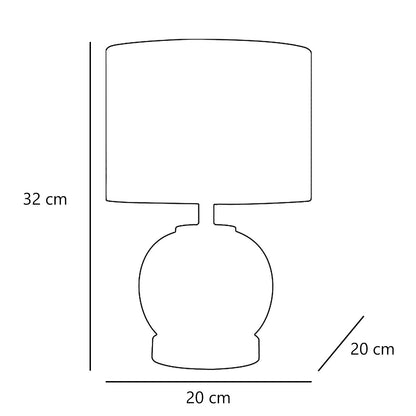 Medidas lámpara sobremesa BRAM cromada AJP/Alemar 3271PT-1PCR. Luzguru.
