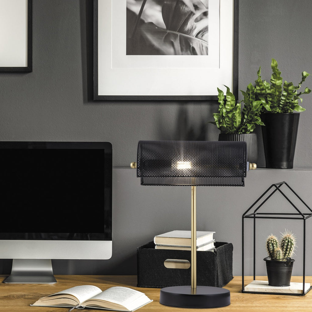 Medidas Sobremesa Bufet Negra y Dorada AJP/Alemar Ref. 10838 - LuzGuru
