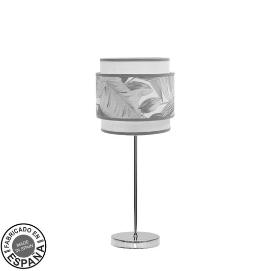 Sobremesa Camerun Cromo/Blanco/Gris de Fabrilamp, diseño moderno y elegante para tu hogar.