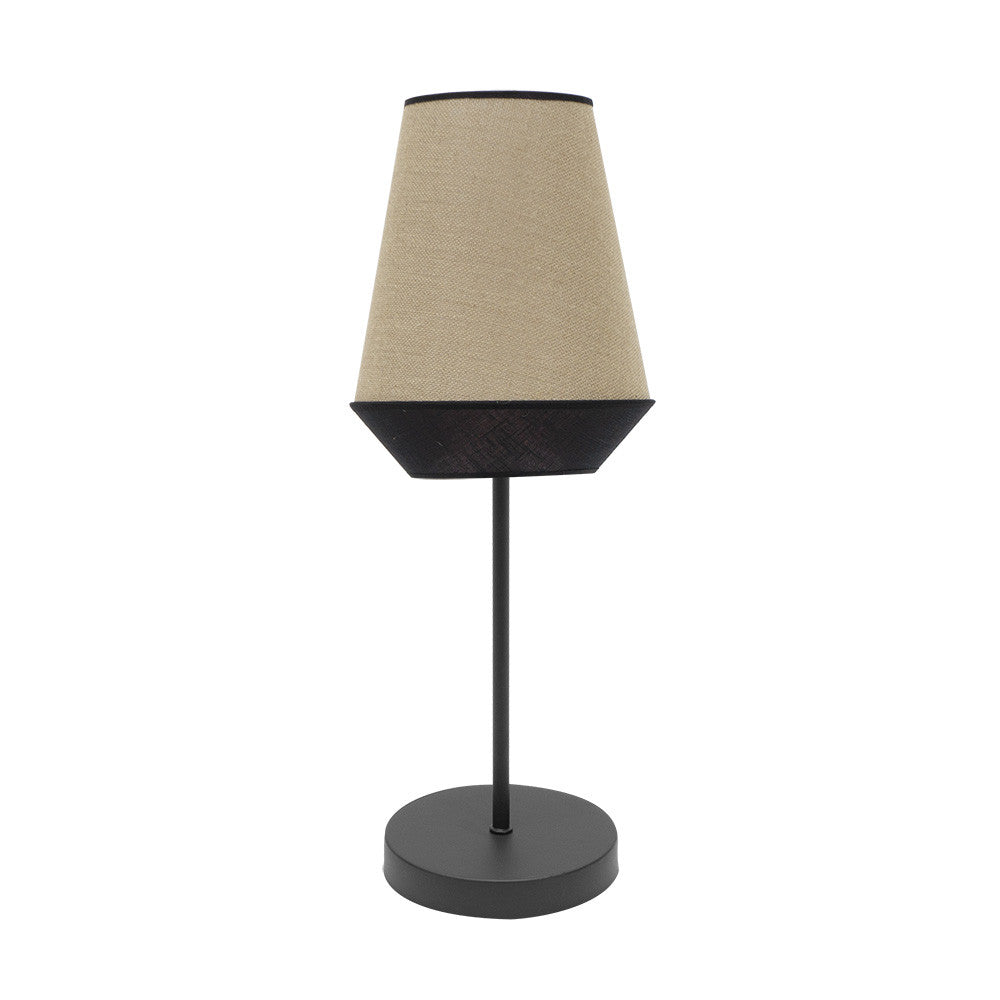 Lámpara Sobremesa Campana Textil Saco y Negro Fabrilamp / Abrila Ref. 173971009