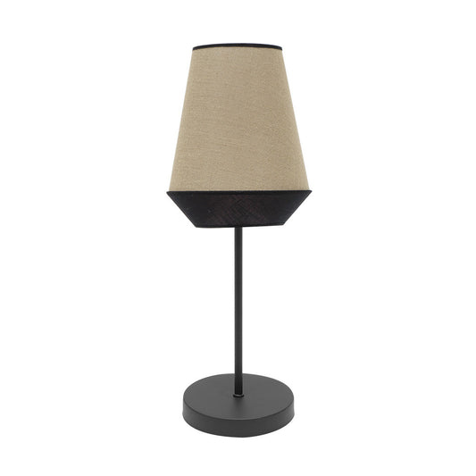 Lámpara Sobremesa Campana Textil Saco y Negro Fabrilamp / Abrila Ref. 173971009