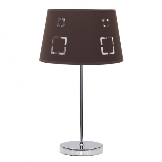 Sobremesa Celaya marrón Fabrilamp / Abrila, lámpara de mesa con diseño calado, referencia 122171002