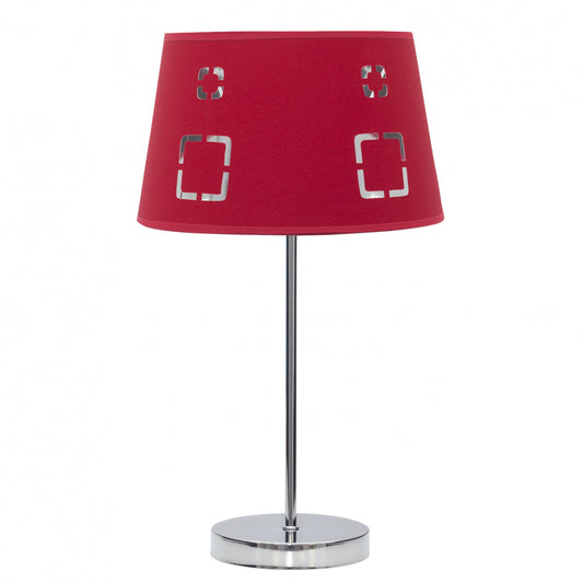 Lámpara de mesa Celaya roja Fabrilamp / Abrila con diseño calado decorativo, ideal para iluminación ambiental.