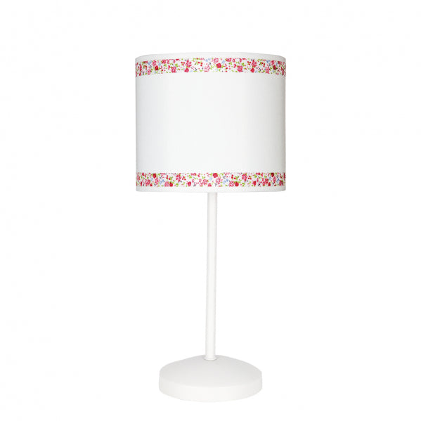 Sobremesa Cenefa Blanco/Rosa E14 de Fabrilamp, ideal para habitaciones infantiles. Compra en luzguru.com