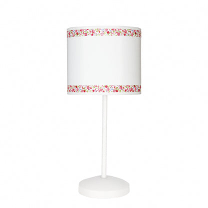 Sobremesa Cenefa Blanco/Rosa E14 de Fabrilamp, ideal para habitaciones infantiles. Compra en luzguru.com