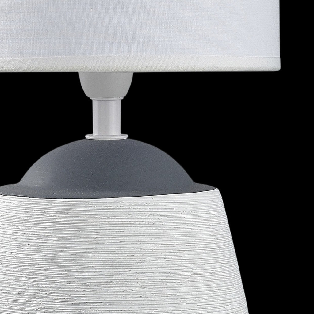 Sobremesa Cerámica Albany Blanco/Gris AJP/Alemar (Ref. 11368): Dimensiones detalladas. Elegancia y calidad para tu hogar.  Compra en LuzGuru.
