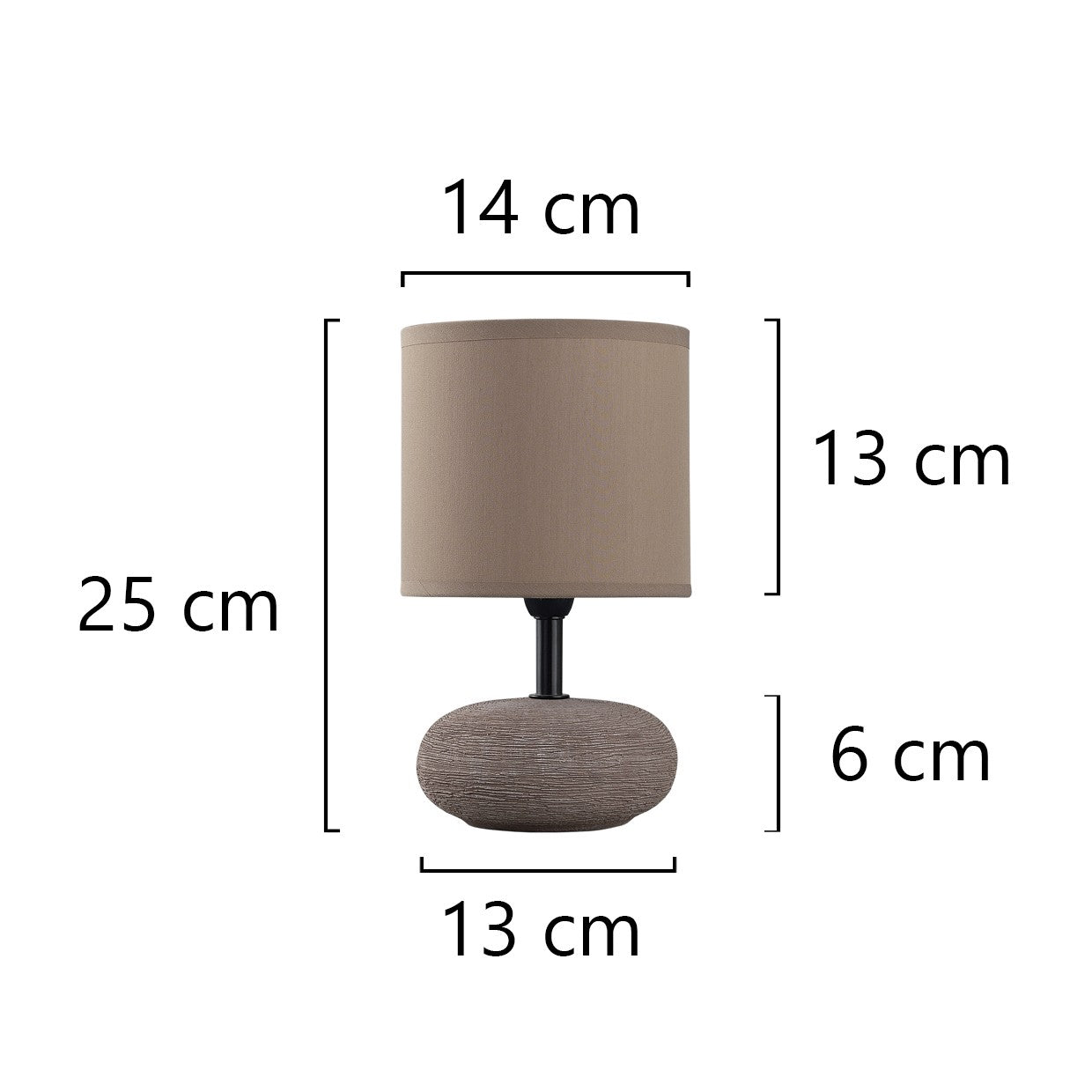 Medidas Sobremesa Cerámica Blossom Marrón AJP/Alemar Ref. 11376 - LuzGuru.com
