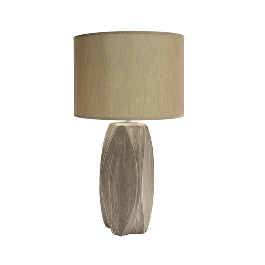 Lámpara Cox de Fabrilamp / Abrila, sobremesa cerámica rústica beige, ref. 160871039