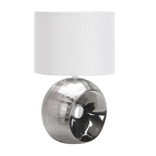 Lámpara de mesa EA Fabrilamp / Abrila con base de cerámica cromada, referencia 160071020