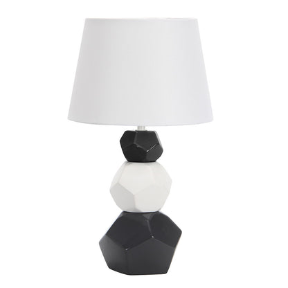 Lámpara de sobremesa Foz Fabrilamp / Abrila cerámica blanca y negra IA012026