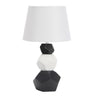 Lámpara de sobremesa Foz Fabrilamp / Abrila cerámica blanca y negra IA012026
