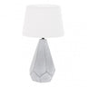 Sobremesa Cerámica Ibi Zinc/Blanco - Vista frontal. Iluminación elegante para tu hogar. Fabrilamp en luzguru.com