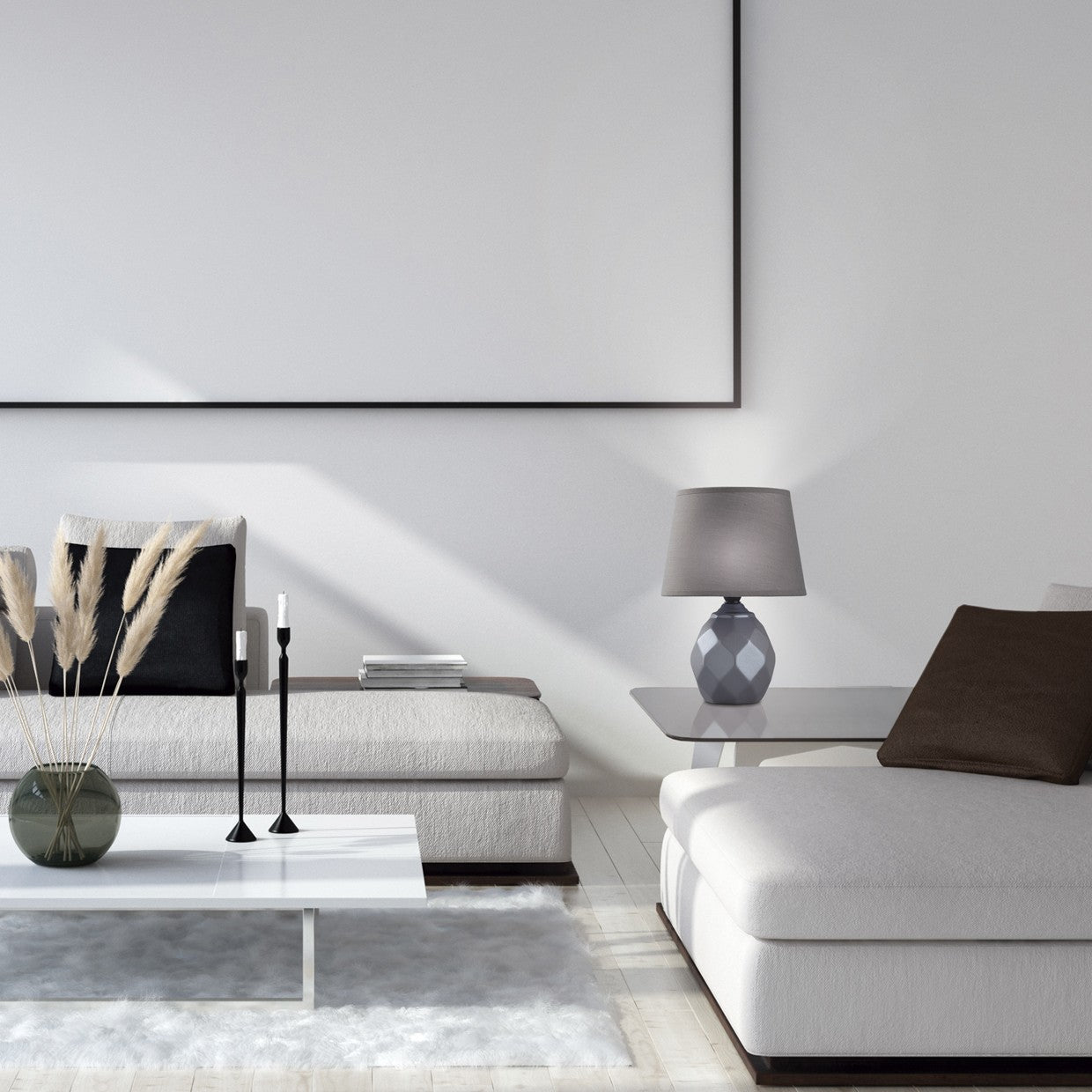 Sobremesa Cerámica Platon Marrón AJP/Alemar Ref. 11367 - Medidas detalladas.  luzguru.com
