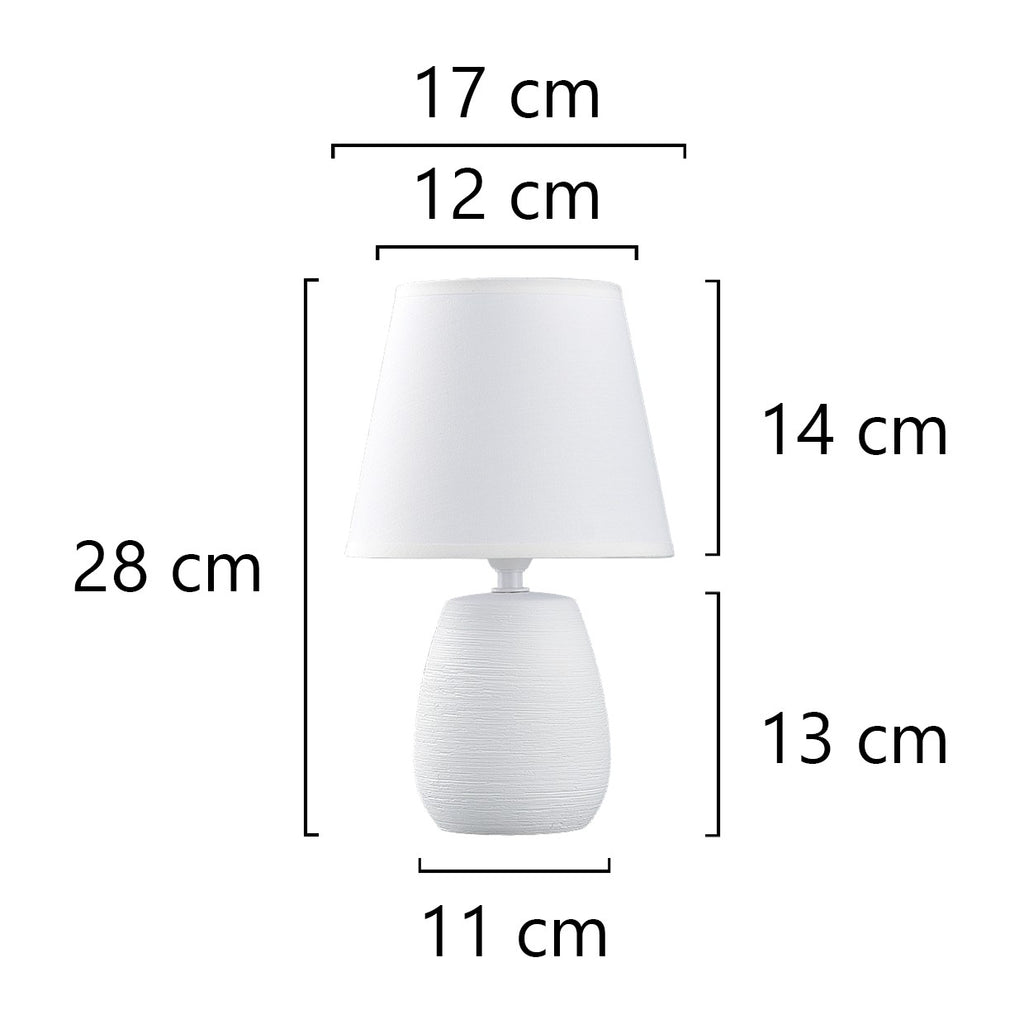 Medidas Sobremesa Cerámica Seneca Blanca AJP/Alemar Ref. 11366 - LuzGuru.com
