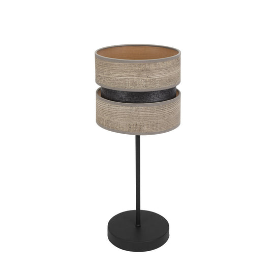 Lámpara de mesa Colet Fabrilamp / Abrila moderna en negro y madera gris, Ref. 175671083