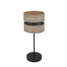 Lámpara de mesa Colet Fabrilamp / Abrila moderna en negro y madera gris, Ref. 175671083