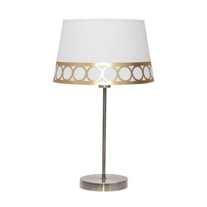 Lámpara de sobremesa Dalia Fabrilamp / Abrila clásica blanco y oro, ref. 114871029