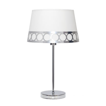 Lámpara de sobremesa Dalia Fabrilamp / Abrila clásica textil blanco plata ref 114871010