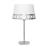 Lámpara de sobremesa Dalia Fabrilamp / Abrila clásica textil blanco plata ref 114871010