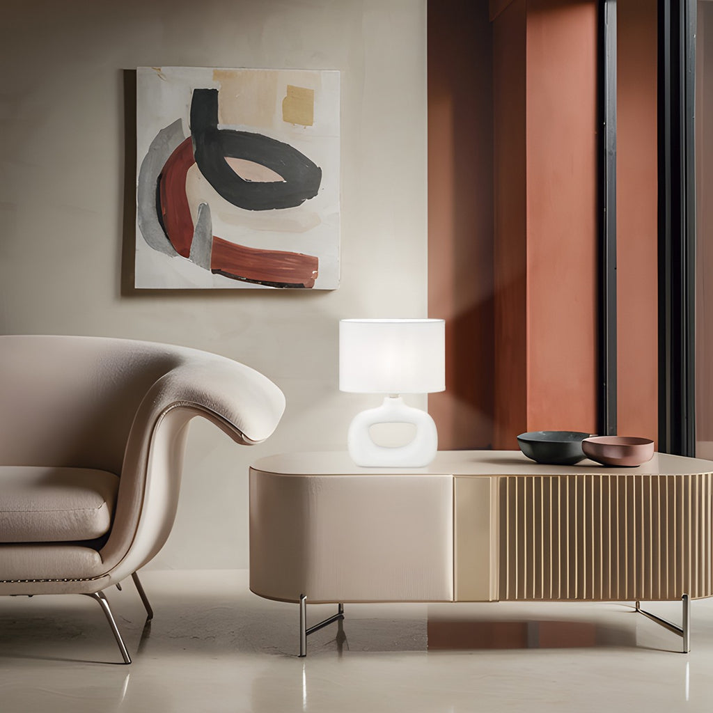 Sobremesa Dalton Blanca 40W E-14 AJP/Alemar (Ref. 11687) - Medidas detalladas. LuzGuru.com
