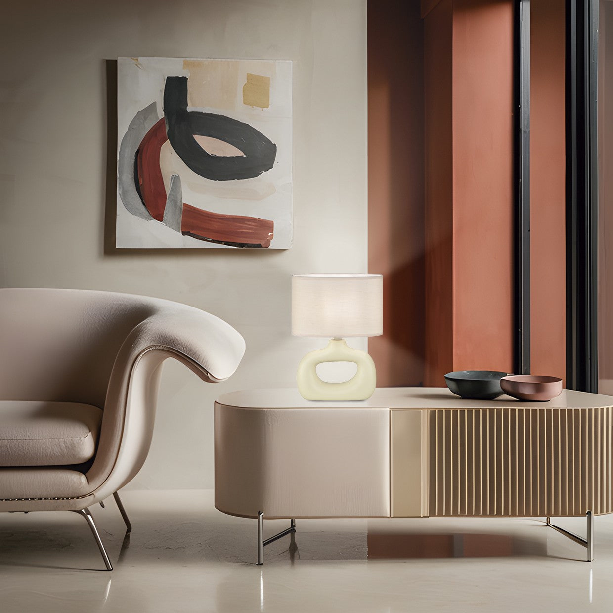 Sobremesa Dalton Vainilla AJP/Alemar Ref. 11689 - Medidas: [Insertar medidas aquí]. Iluminación elegante para el hogar. LuzGuru.
