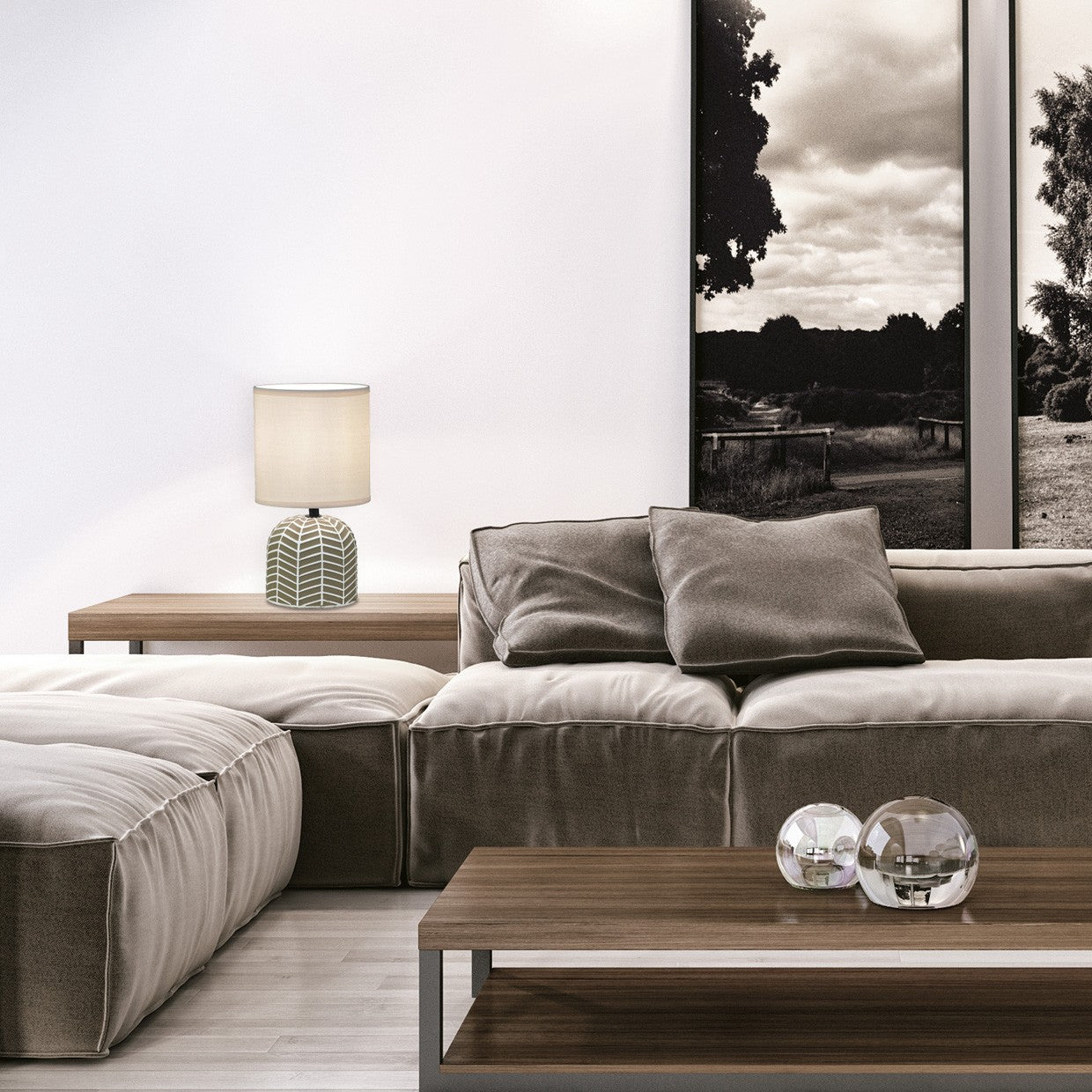 Medidas Sobremesa Darren Marrón/Blanco AJP/Alemar Ref. 11686 - LuzGuru.com
