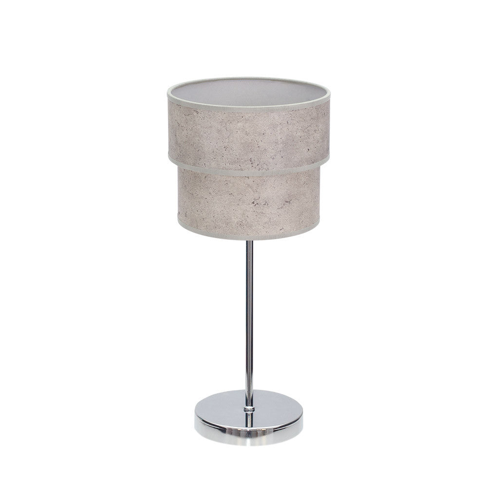 Lámpara de mesa Smile Fabrilamp / Abrila cromo y cemento gris, ref. 175371028