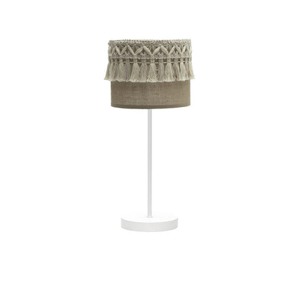 Sobremesa Ekaterina Fabrilamp / Abrila 188271001 - Lámpara de mesa en blanco con pantalla de tela de saco
