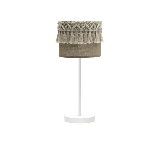 Sobremesa Ekaterina Fabrilamp / Abrila 188271001 - Lámpara de mesa en blanco con pantalla de tela de saco