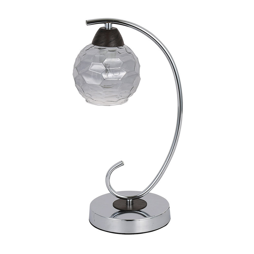 Lámpara de mesa Etna Fabrilamp / Abrila cromo y wengué, Ref. 152571020