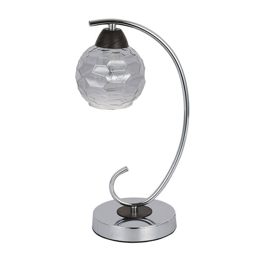 Lámpara de mesa Etna Fabrilamp / Abrila cromo y wengué, Ref. 152571020