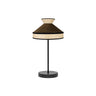 Lámpara de mesa Fabrizio Fabrilamp / Abrila con pantalla textil natural y negra, referencia 179971002