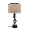 Lámpara de mesa Fionn Fabrilamp / Abrila con pantalla textil beis y negro, Ref. 161271009