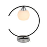 Lámpara de mesa Fuji Fabrilamp / Abrila, diseño moderno negro y cromo, referencia 152271052