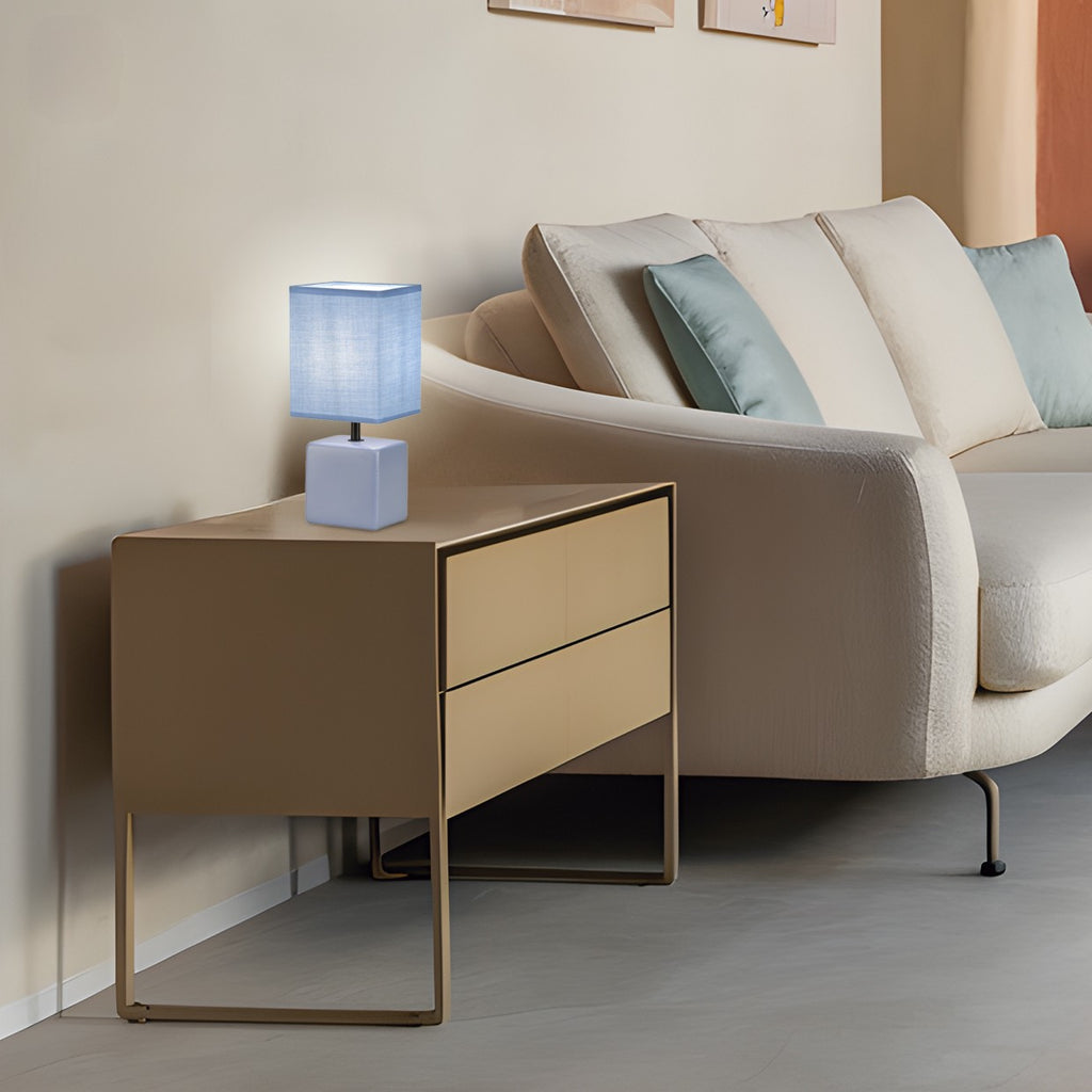 Sobremesa GLEN Azul 40W E-14 AJP/Alemar - Ref. 11691: medidas detalladas. Iluminación elegante y duradera. LuzGuru.
