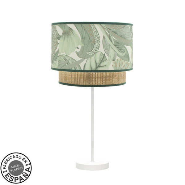 Sobremesa Grande Congo Blanco/Verde Natural, lámpara de estilo moderno de Fabrilamp, disponible en luzguru.com