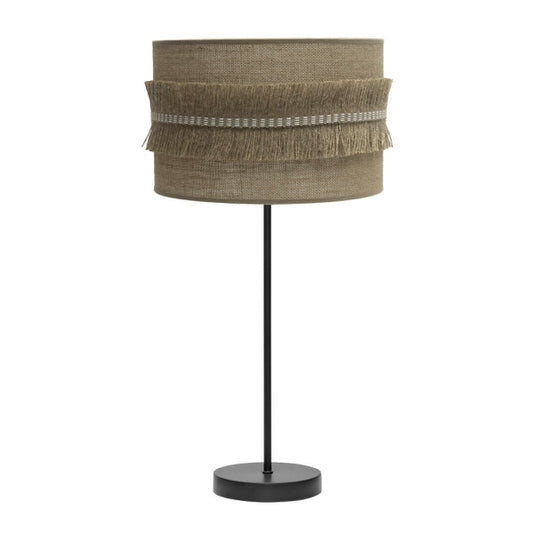 Lámpara de Sobremesa Kala 63 cm Pantalla Saco con Flecos Negra Fabrilamp - vista principal | Fabrilamp / Abrila