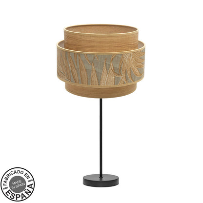 Lámpara de mesa alta Samoa Fabrilamp / Abrila diseño textil camel y negro ref. 231471109